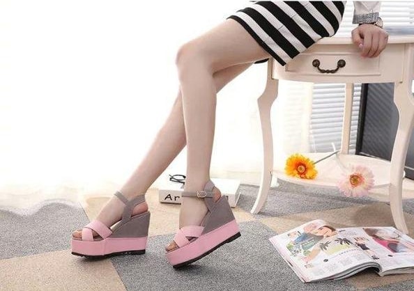 Pink High Heel Korea Wedges