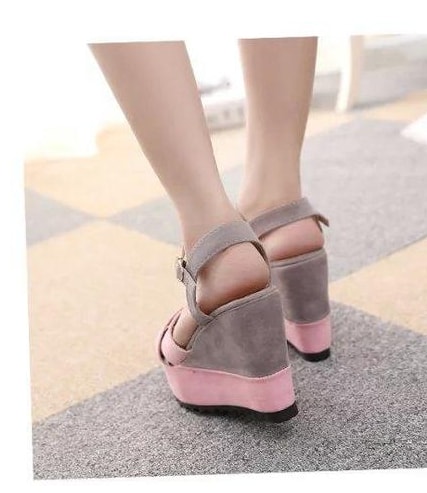 Pink High Heel Korea Wedges