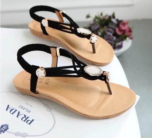 Black Bohemian Sandal korea Import