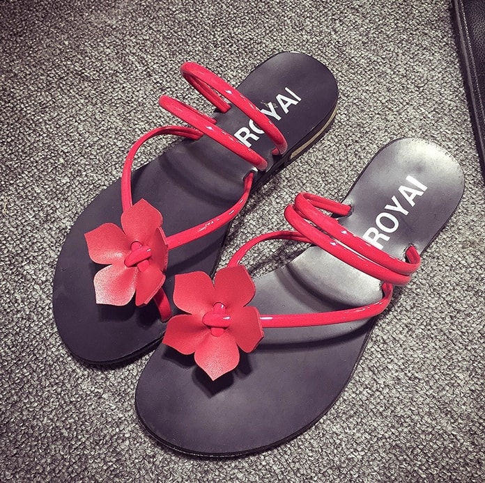 Red Flower Japanese Sandal