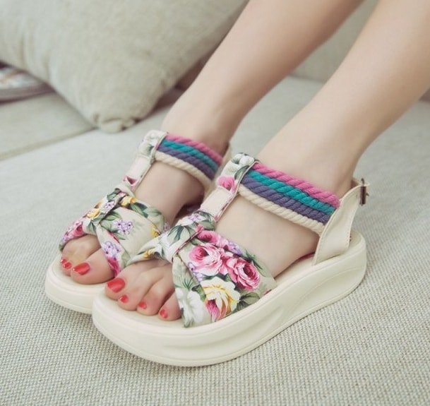 Beige Korean Wedges Import