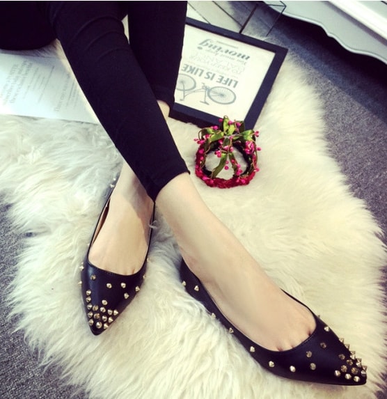 Black Korean Pointed Flat Shoes