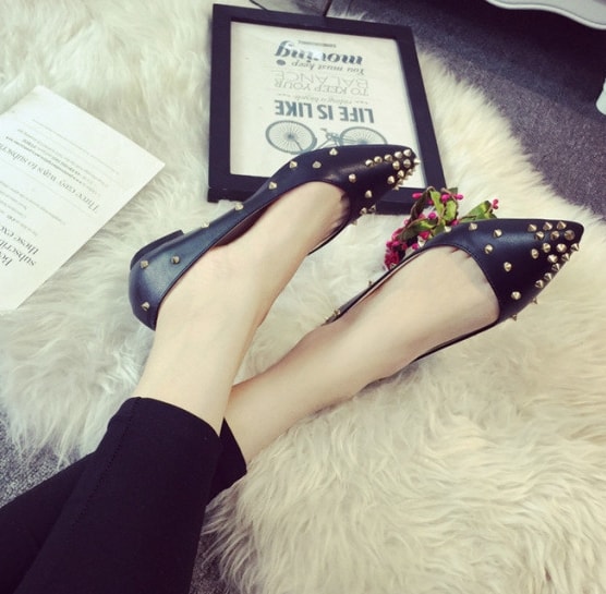 Black Korean Pointed Flat Shoes