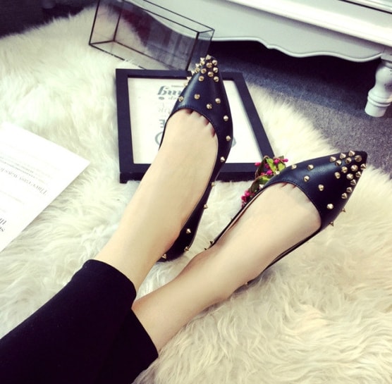 Black Korean Pointed Flat Shoes