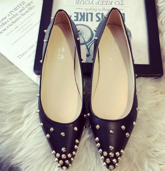 Black Korean Pointed Flat Shoes