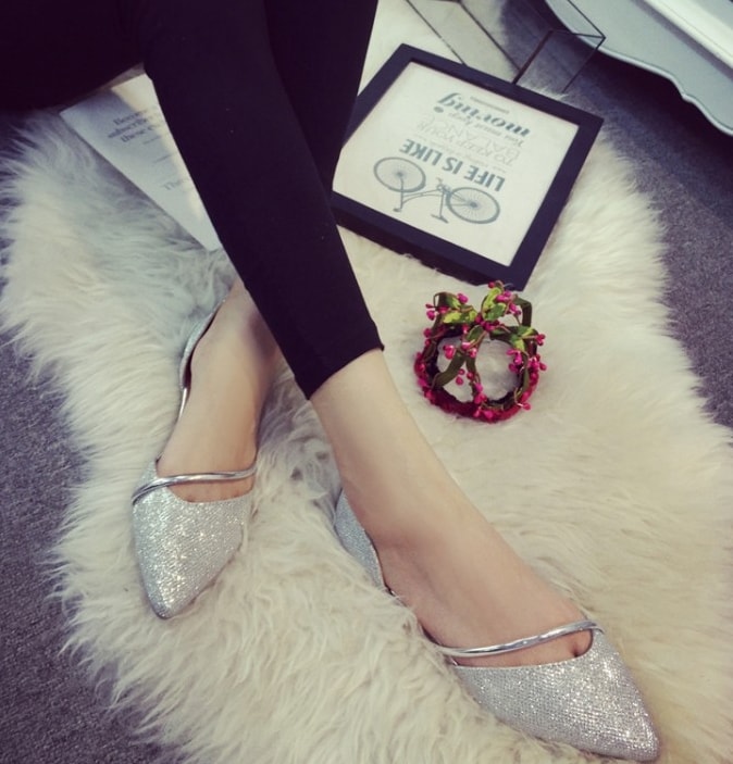 Silver Autumn Low Heel Flat Shoes