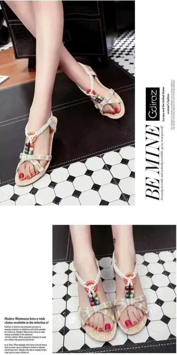 White Bohemian Sandal korea Import