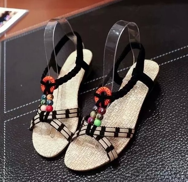 Black Bohemian Sandal Korea Import