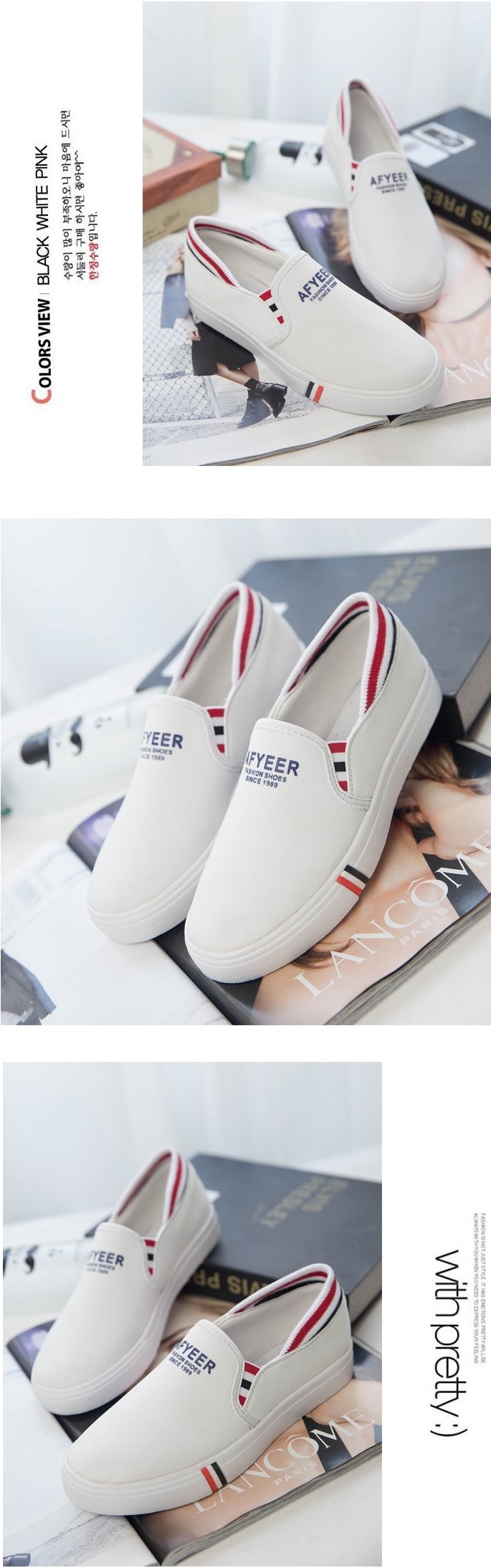 White Korean Casual Shoes Import