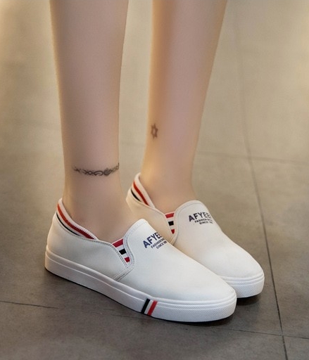 White Korean Casual Shoes Import