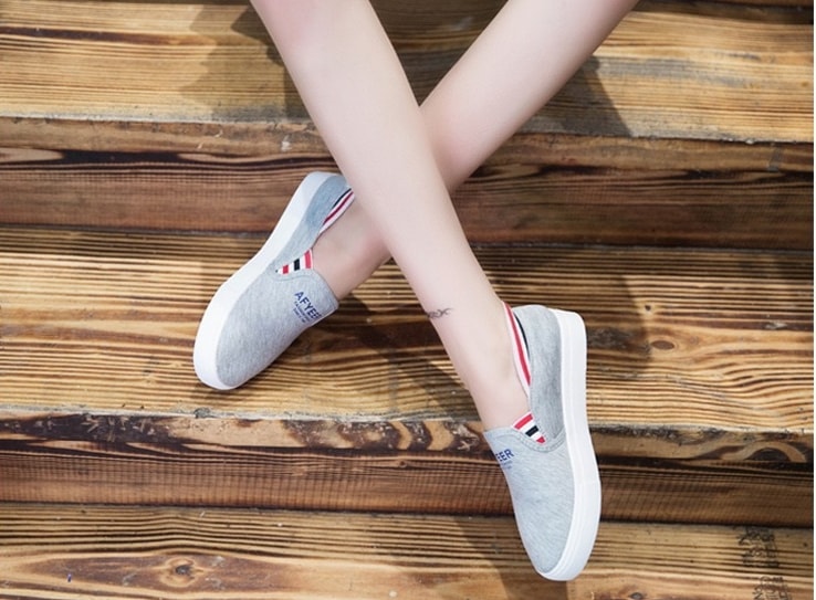 Grey Korean Casual Shoes Import