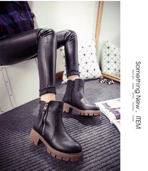 Black Singel Lane Martin Boots