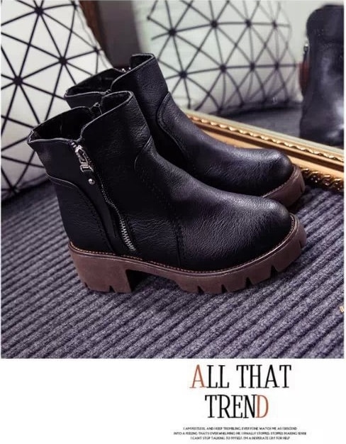 Black Singel Lane Martin Boots