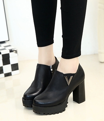 Black High Heel Martin Boots