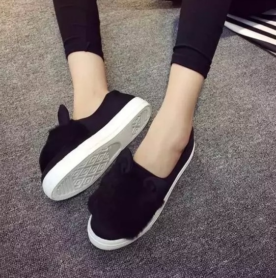 Black Rabbit Ear Casual Shoes