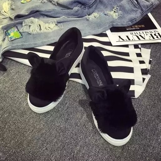 Black Rabbit Ear Casual Shoes