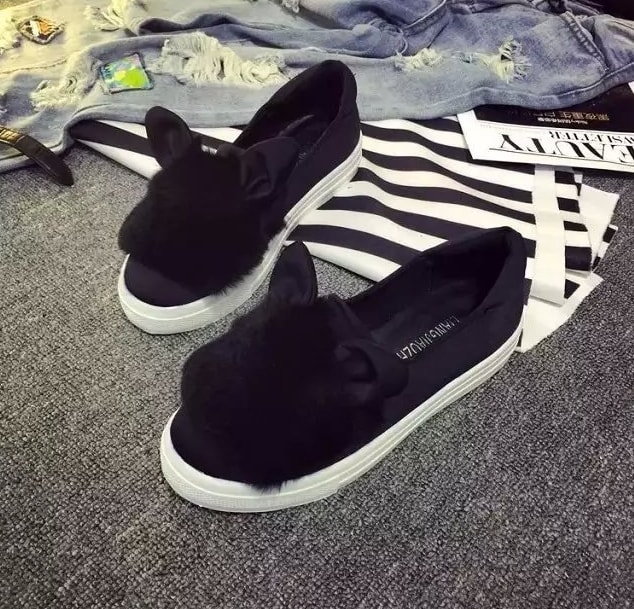 Black Rabbit Ear Casual Shoes