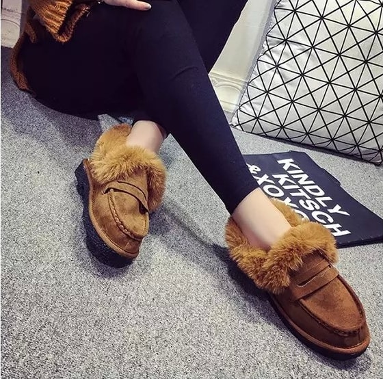 Yellow Brown Warm Shoes