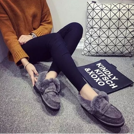 Grey Warm Shoes