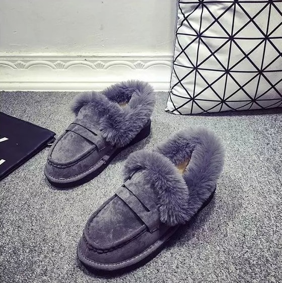 Grey Warm Shoes