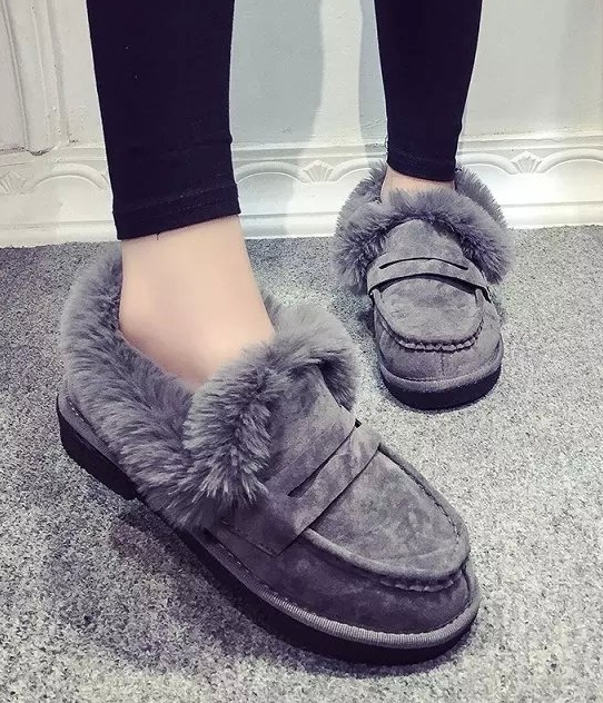 Grey Warm Shoes