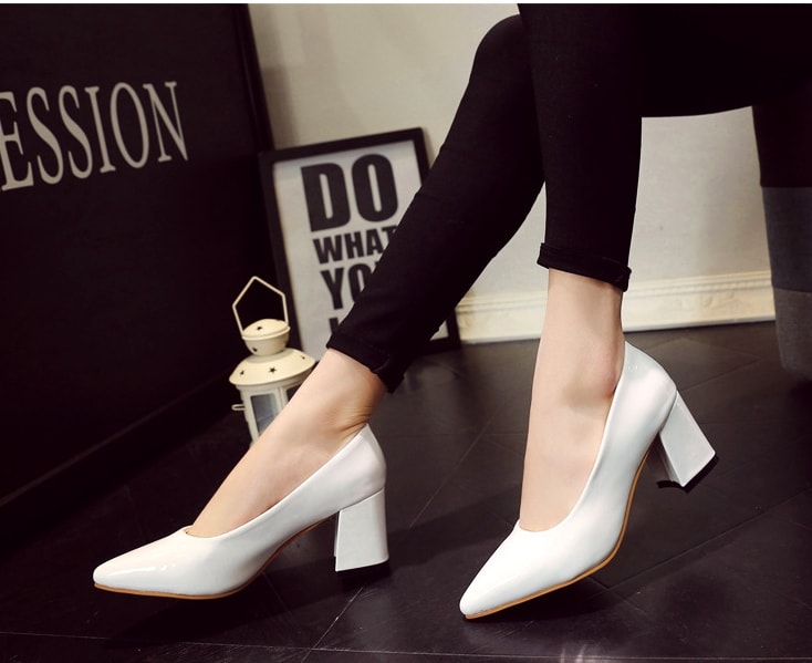 White Korean Pointed Shoes