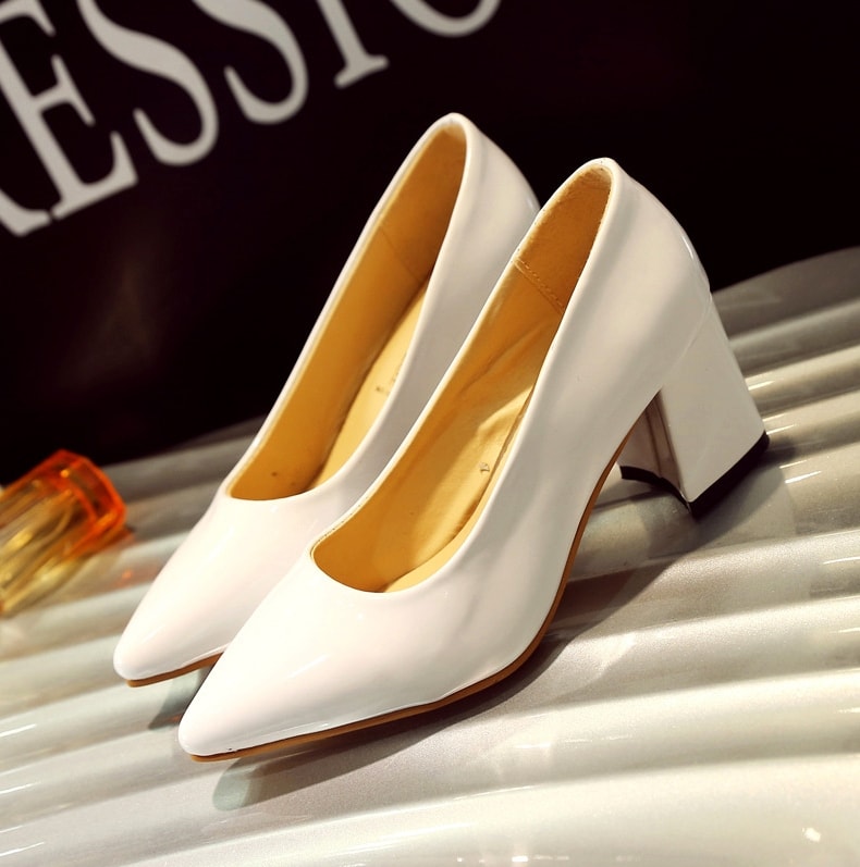 White Korean Pointed Shoes