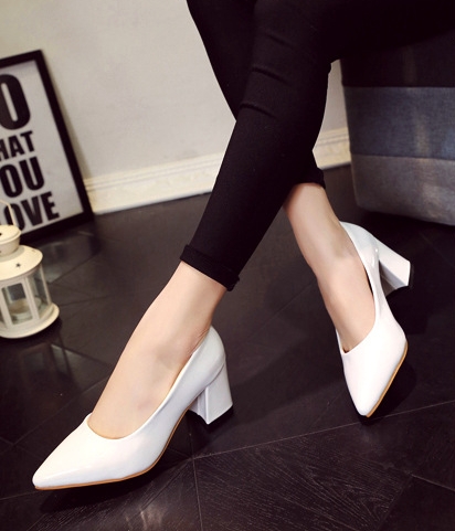 White Korean Pointed Shoes