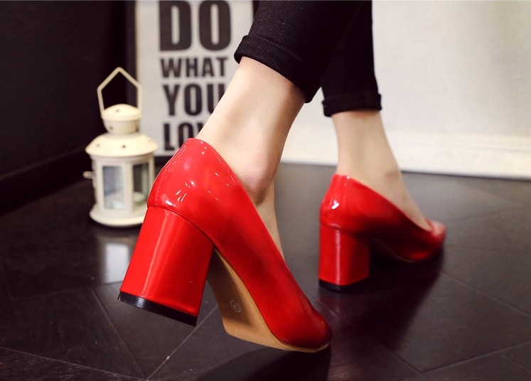 Red Korean Pointed Shoes