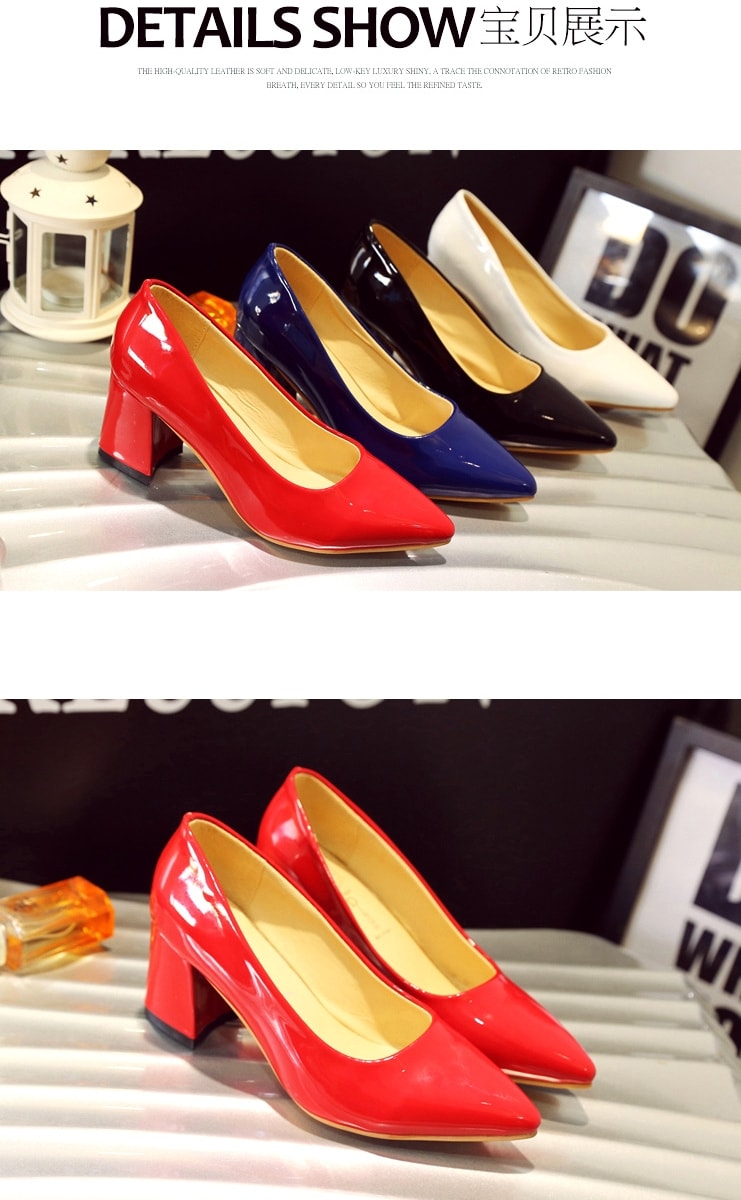 Red Korean Pointed Shoes