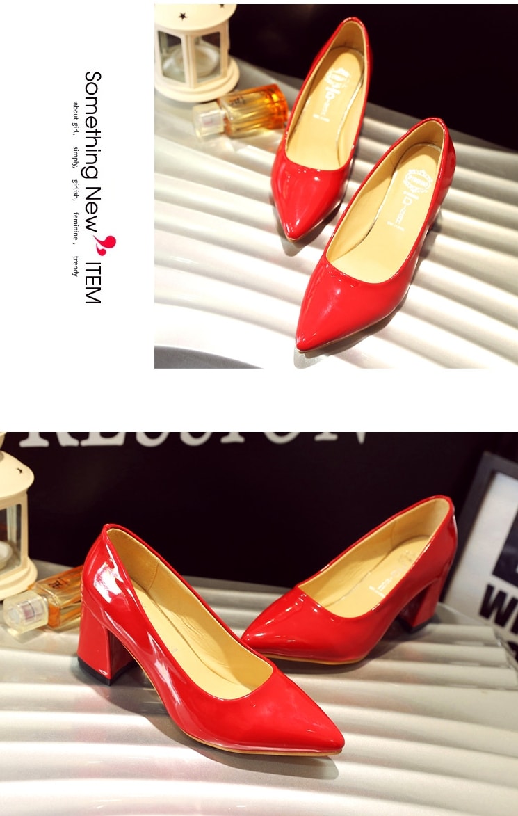 Red Korean Pointed Shoes