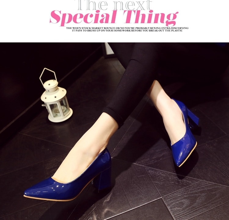 Blue Korean Pointed Shoes