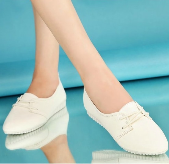 White Flat Shoes Import