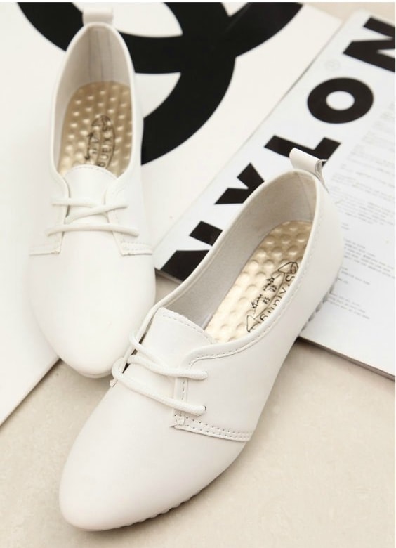 White Flat Shoes Import