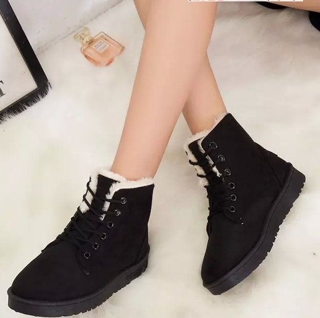 Black Warm Snow Boots