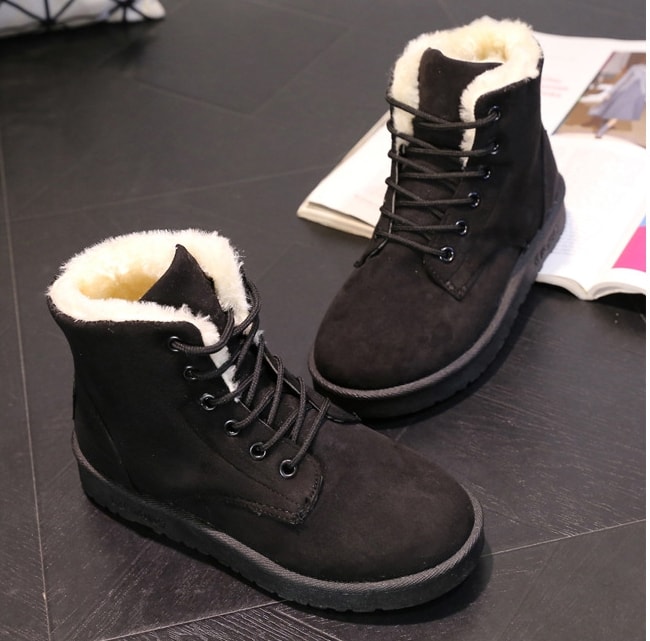 Black Warm Snow Boots