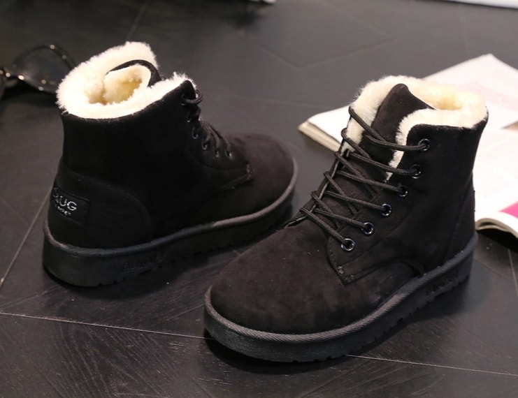 Black Warm Snow Boots