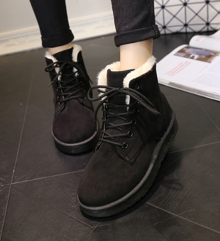 Black Warm Snow Boots