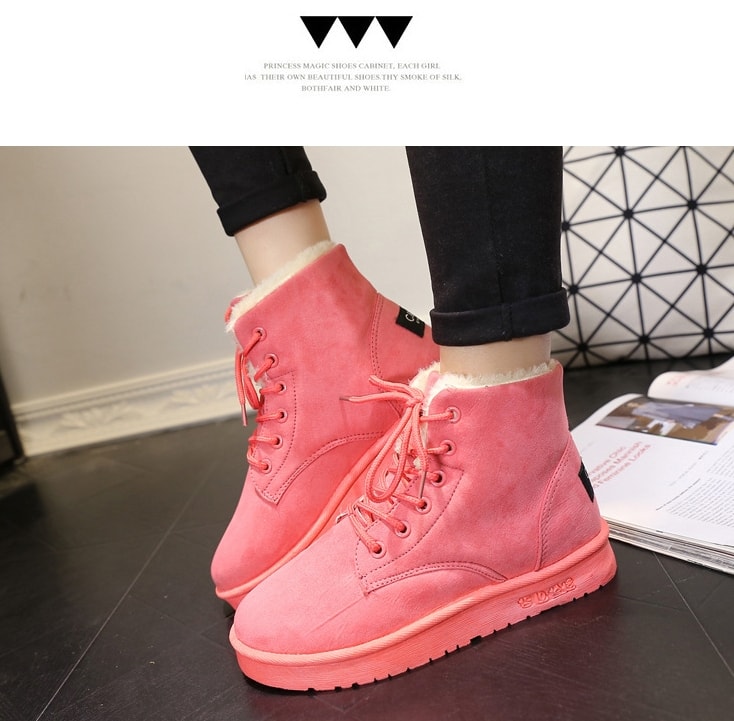 Watermelon Red Warm Snow Boots