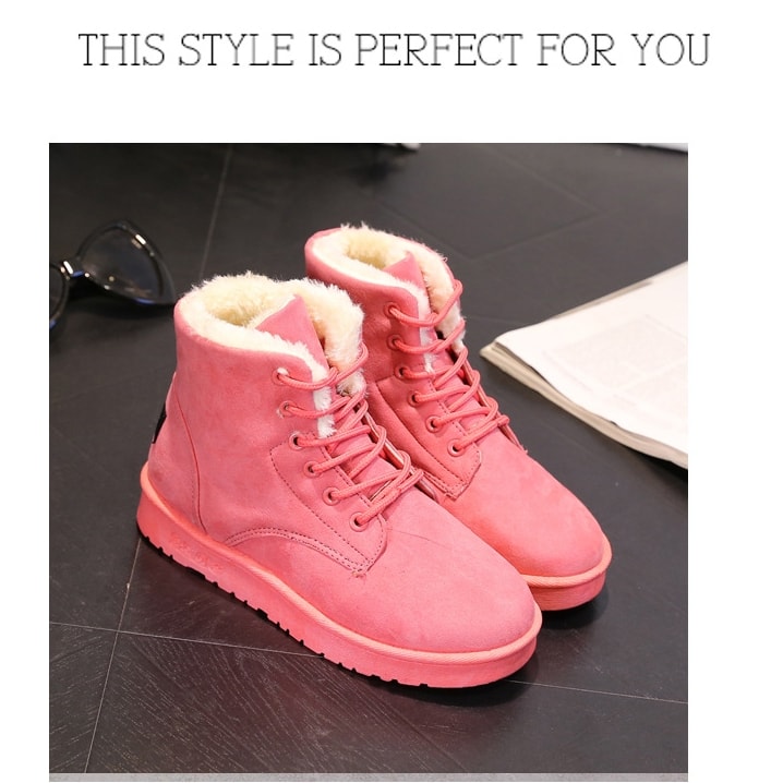 Watermelon Red Warm Snow Boots