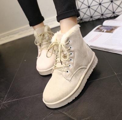 Cream Warm Snow Boots