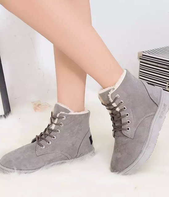 Grey Warm Snow Boots