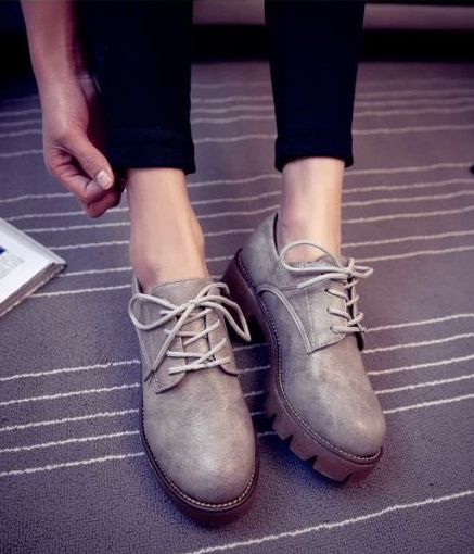 Grey Student Shoes