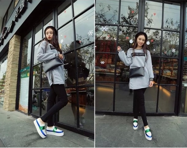 White Korean Casual Shoes