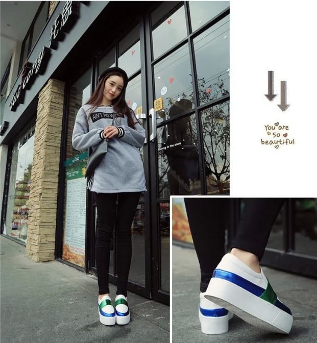 White Korean Casual Shoes