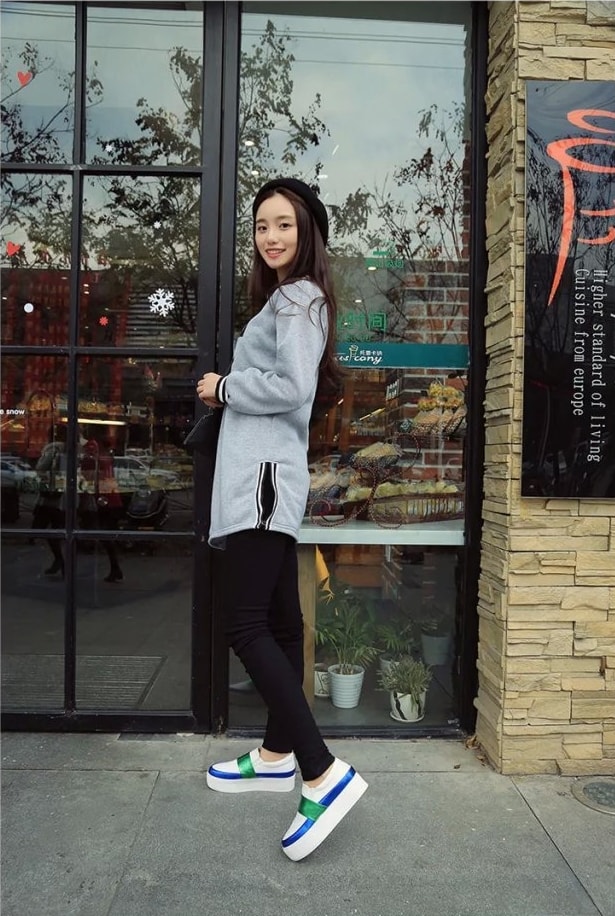 White Korean Casual Shoes