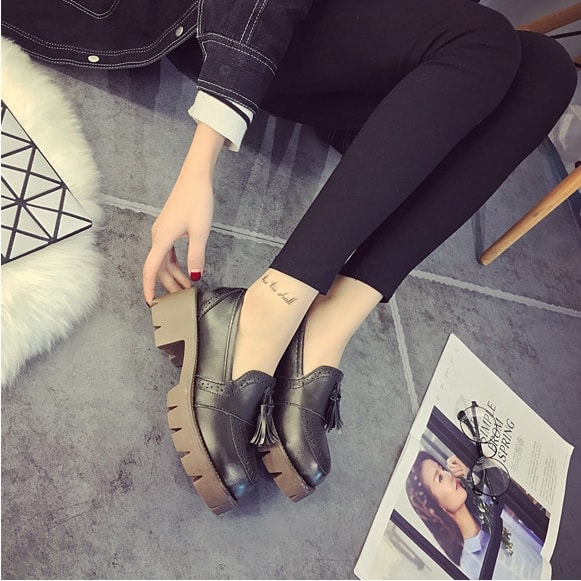 Black Korean Leather Shoes