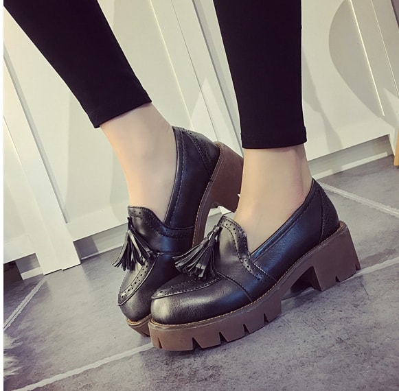 Black Korean Leather Shoes