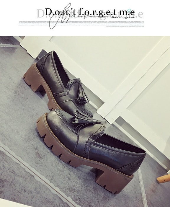 Black Korean Leather Shoes