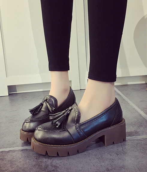 Black Korean Leather Shoes